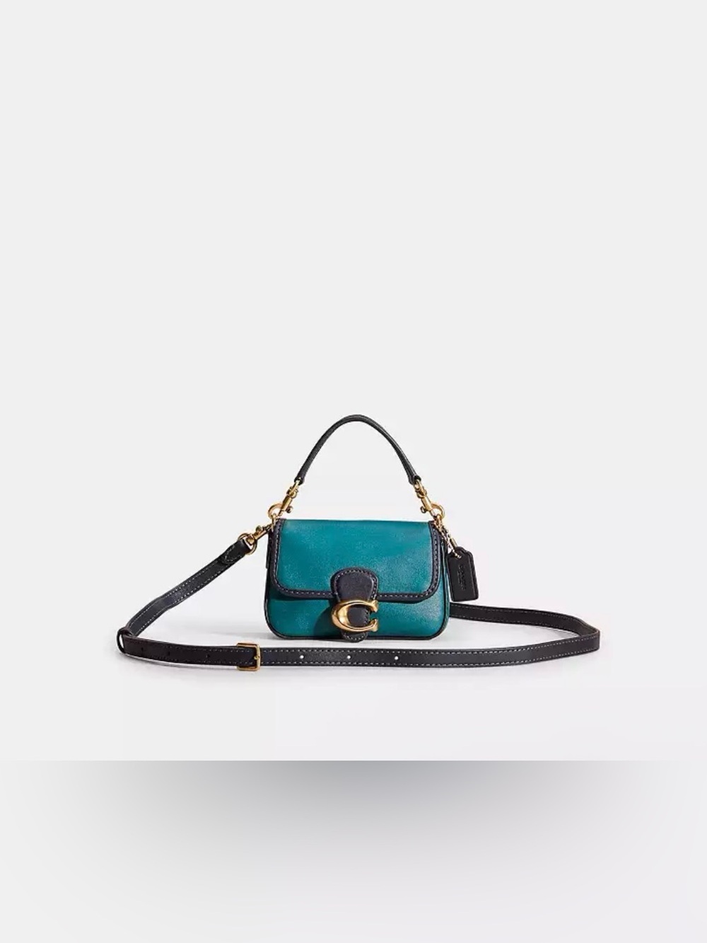 Coach Restored Tabby 13
In Colorblock
Brass/Deep Turquoise Multi. New no tag